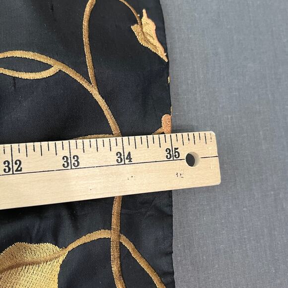 Spiegel Silk Jacket Womens Small Black Floral Embroidered Long Sleeve Lined - Picture 10 of 11